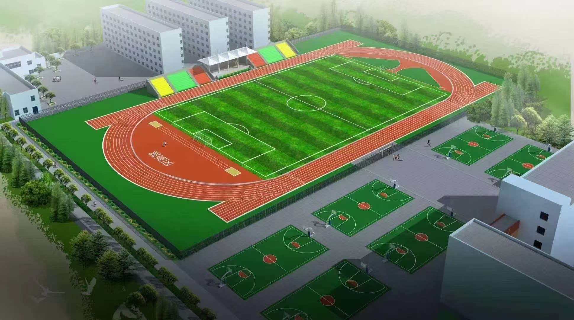 贺州市学校运动操场半预制型跑道 - 一站式服务